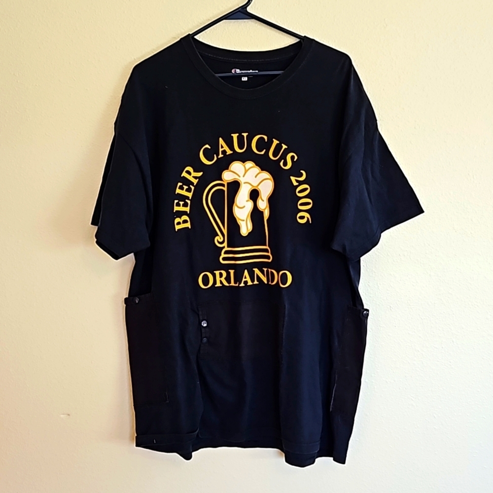 Vintage Beer Caucus 2006 tshirt with beer can holders Champion sz.XL